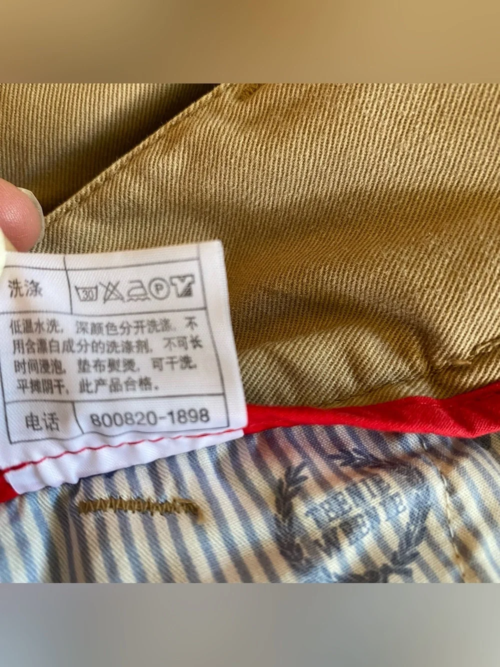 Khaki / Tan Cotton Trouser Mini Short Shorts -Mid Rise, Slant Pockets, 3” long - Picture 9 of 13